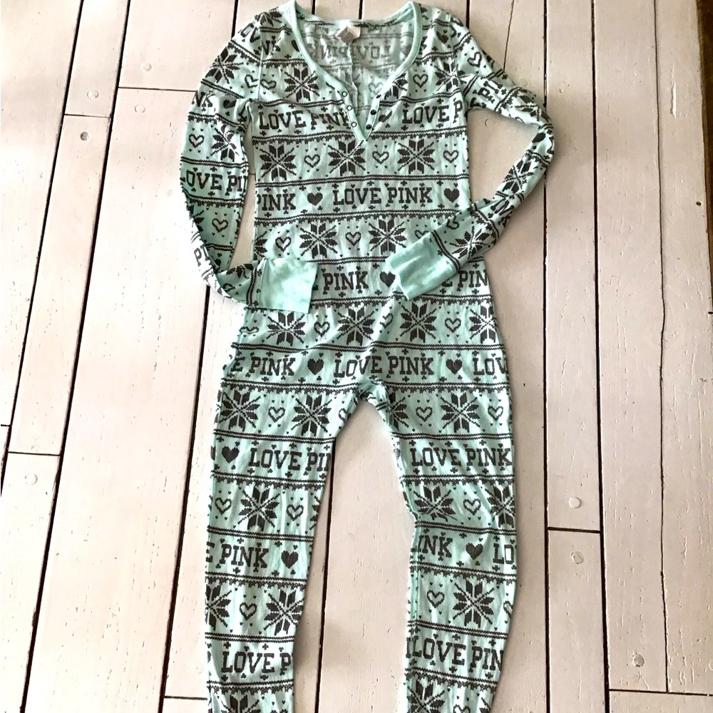 Victoria’s Secret One Piece Long John “Jane” Union Suit Baby Blue -S